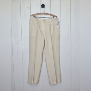 NWT Pendleton Petite Cream Virgin Wool Career Essentials slacks Size 16 16p